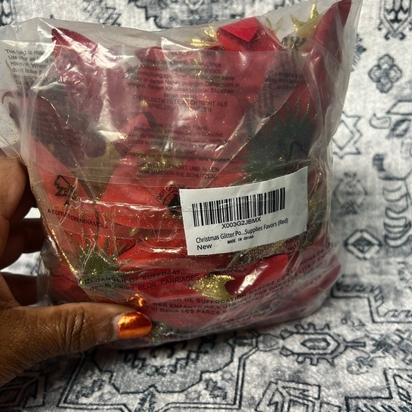 X2 Poinsettia Flower Bundles 16Pcs Christmas Decorations NEW! - Picture 4 of 10